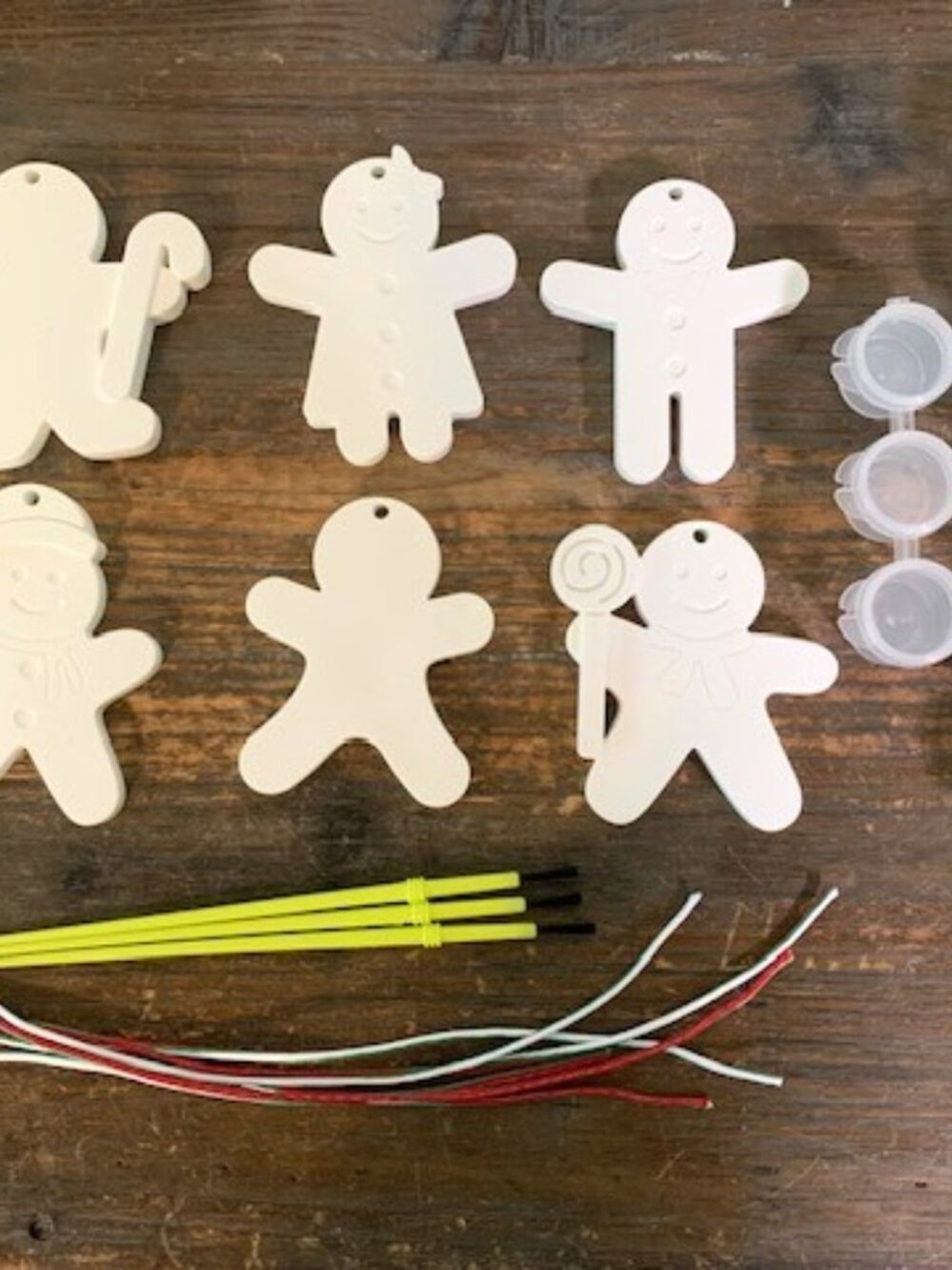 Handmade Paint Your Own Gingerbread Man Ornaments Set #1